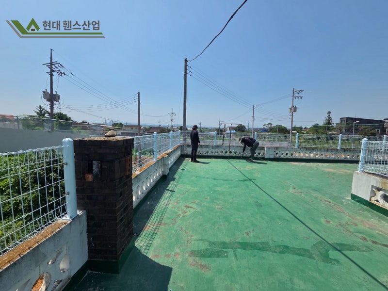 전원주택 휀스 옥상 설치 메쉬휀스 시공 [현대휀스산업]