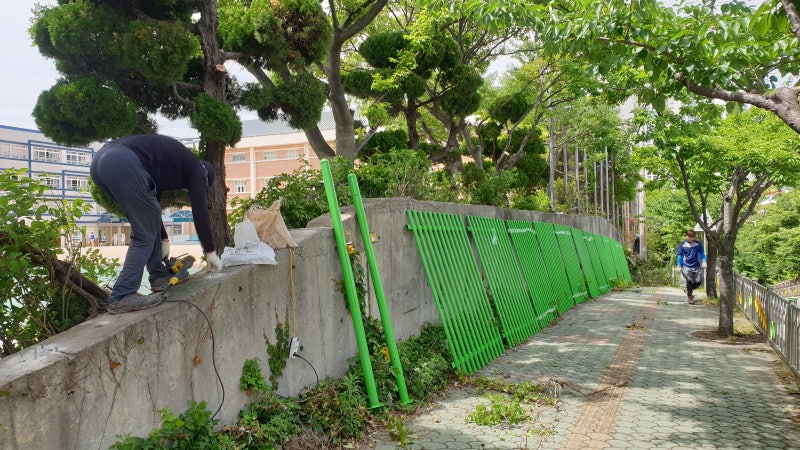 울산휀스ㅡ울산 울타리 울산 대성중 종골창살 휀스시공 울산휀스ㅡ울산 울타리 울산 대성중 종골창살 휀스시공