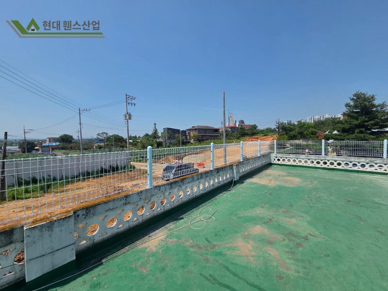 전원주택 휀스 옥상 설치 메쉬휀스 시공 [현대휀스산업]