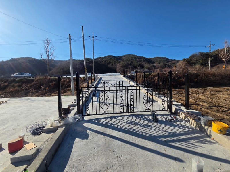 강원도 원주휀스 전원주택 펜스 반려견을 위한 대문 설치
