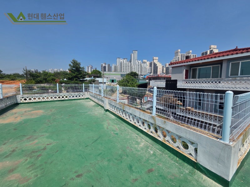 전원주택 휀스 옥상 설치 메쉬휀스 시공 [현대휀스산업]
