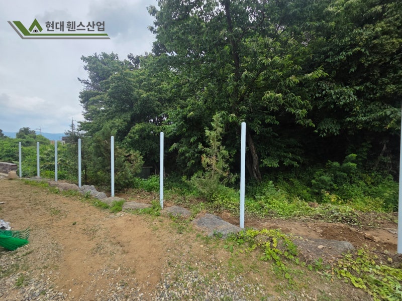 [양평휀스] 펜스 대문 설치 메쉬 휀스 매립형타입 시공