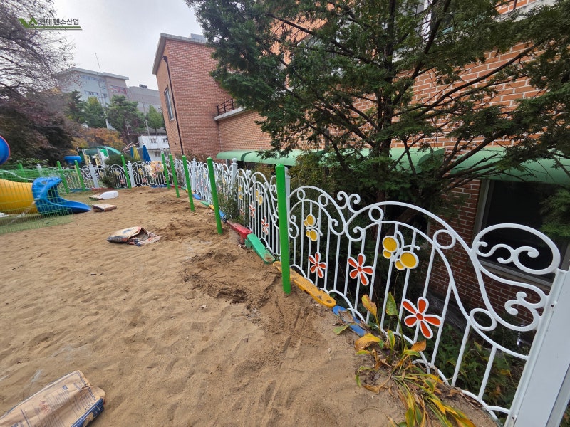 서울휀스 현대휀스산업 구로구 동정성모유치원 놀이터 메쉬휀스 시공 후기